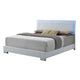 Sok Queen Panel Bed with LED Headboard, Low Profile Footboard, Glossy White