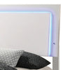 Sok Full Panel Bed with LED Headboard Low Profile Footboard Glossy White BM302900
