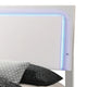 Sok Full Panel Bed with LED Headboard Low Profile Footboard Glossy White BM302900
