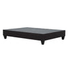 Twin Size Platform Bed Frame, Low Profile. Dark Gray Upholstery