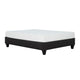 Twin Size Platform Bed Frame Low Profile. Dark Gray Upholstery BM302927