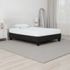 Twin Size Platform Bed Frame, Low Profile. Dark Gray Upholstery
