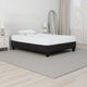 Twin Size Platform Bed Frame, Low Profile. Dark Gray Upholstery