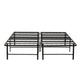Full Size Bed Frame Foundadtion, Metal Base, Under Bed Storage Space, Black