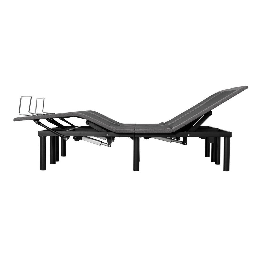 Split King Size Adjustable Bed Foundation Wireless Remote Black BM302940