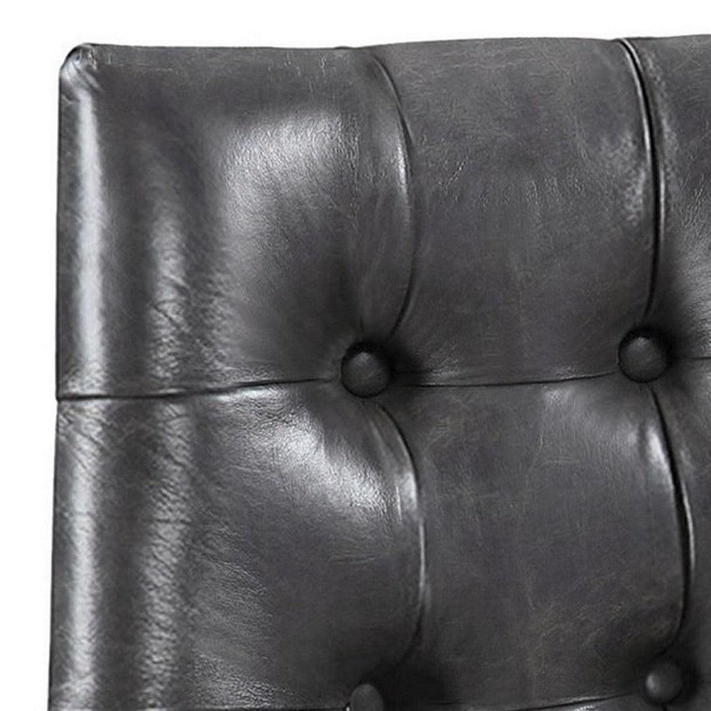 20 Inch Dining Chair with Button Tufted Backrest Set of 4 Crossed Braces BM303126