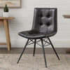 20 Inch Dining Chair with Button Tufted Backrest, Set of 4, Crossed Braces