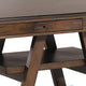 60 Inch Counter Height Dining Table, 2 Drawers, A Frame, Walnut Brown