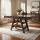 60 Inch Counter Height Dining Table, 2 Drawers, A Frame, Walnut Brown
