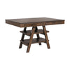 60 Inch Counter Height Dining Table, 2 Drawers, A Frame, Walnut Brown
