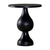 Niko 24 Inch Artisan Round Accent Table, Smooth Pedestal Design, Black Wood By Casagear Home