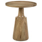 Coch 24 Inch Artisan Accent Table with Round Tabletop Tapered Base Brown By Casagear Home BM303142