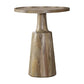 Coch 24 Inch Artisan Accent Table with Round Tabletop, Tapered Base, Brown By Casagear Home