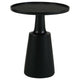 Coch 24 Inch Artisan Accent Table with Round Tabletop Tapered Base Black BM303143