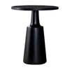 Coch 24 Inch Artisan Accent Table with Round Tabletop, Tapered Base, Black