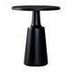 Coch 24 Inch Artisan Accent Table with Round Tabletop, Tapered Base, Black