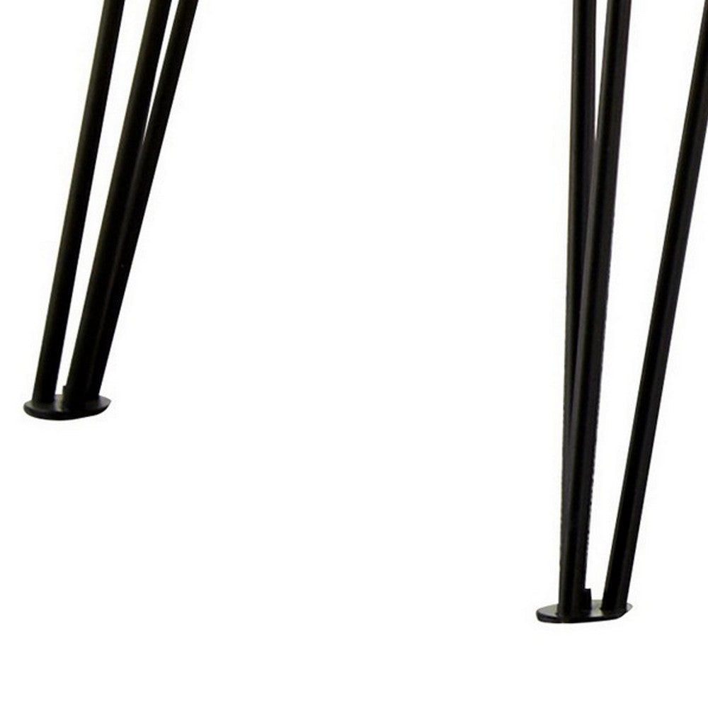 Riz 50 Inch Rectangular Coffee Table Live Edge Black Iron Hairpin Legs By Casagear Home BM303148