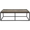 52 Inch Modern Coffee Table Raised Tray Edges Rustic Oak Brown Black By Casagear Home BM303156