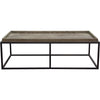 52 Inch Modern Coffee Table Raised Tray Edges Rustic Oak Brown Black By Casagear Home BM303156