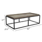 52 Inch Modern Coffee Table Raised Tray Edges Rustic Oak Brown Black By Casagear Home BM303156