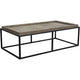 52 Inch Modern Coffee Table Raised Tray Edges Rustic Oak Brown Black By Casagear Home BM303156