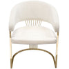 Emy 26 Inch Cantilever Barrel Dining Chair Cream Velvet Upholstery Gold By Casagear Home BM303167