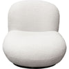 37 Inch Swivel Accent Chair with Padded Seating White Faux Sheepskin By Casagear Home BM303189