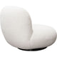37 Inch Swivel Accent Chair with Padded Seating White Faux Sheepskin By Casagear Home BM303189