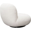 37 Inch Swivel Accent Chair with Padded Seating White Faux Sheepskin By Casagear Home BM303189