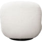 37 Inch Swivel Accent Chair with Padded Seating White Faux Sheepskin By Casagear Home BM303189