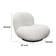 37 Inch Swivel Accent Chair with Padded Seating White Faux Sheepskin By Casagear Home BM303189