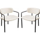 Oke 26 Inch Padded Dining Chair Set of 2 Black Ivory Boucle Upholstery By Casagear Home BM303190