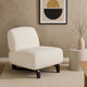 Ikka 30 Inch Padded Armless Chair, Crisp White Faux Sheepskin Upholstery By Casagear Home