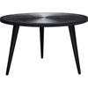 Vio 29 Inch Round Coffee Table Embossed Surface Patterning Black Wood By Casagear Home BM303204