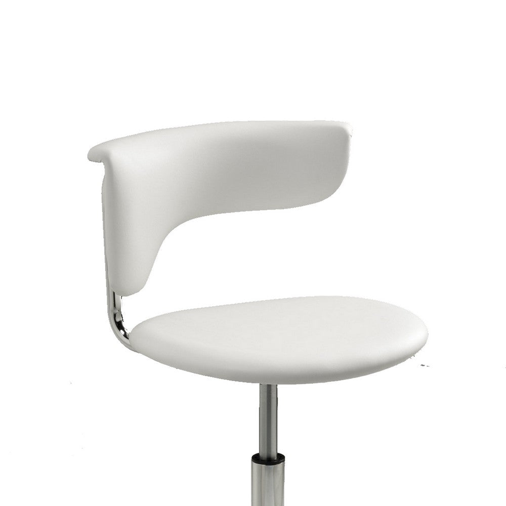 Will 26-31 Inch Adjustable Height Barstool Chair Chrome White Faux Leather By Casagear Home BM304641