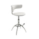Will 26-31 Inch Adjustable Height Barstool Chair, Set of 2, Chrome White Faux Leather