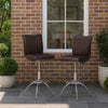 Deko 26-31 Inch Adjustable Height Barstool Chair, Chrome Brown Faux Leather By Casagear Home