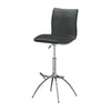 Deko 26-31 Inch Adjustable Height Barstool Chair, Chrome, Gray Faux Leather By Casagear Home