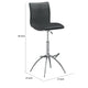Deko 26-31 Inch Adjustable Height Barstool Chair, Chrome, Gray Faux Leather By Casagear Home