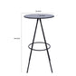 Vigo 44 Inch Modern Round Bar Height Pub Table Metal Angled Legs Black By Casagear Home BM304656