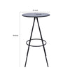 Vigo 44 Inch Modern Round Bar Height Pub Table Metal Angled Legs Black By Casagear Home BM304656