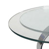 Puf 32-53 Inch Extendable Coffee Table 2 Round Tempered Glass Tops Chrome By Casagear Home BM304665