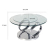 Puf 32-53 Inch Extendable Coffee Table 2 Round Tempered Glass Tops Chrome By Casagear Home BM304665