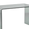 Kyo 50 Inch Tempered Glass Computer Desk, U Shaped, Wide Surface, Smokey By Casagear Home