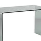 Kyo 50 Inch Tempered Glass Computer Desk, U Shaped, Wide Surface, Smokey By Casagear Home