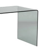 Kyo 50 Inch Tempered Glass Computer Desk, U Shaped, Wide Surface, Smokey By Casagear Home