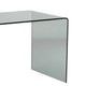 Kyo 50 Inch Tempered Glass Computer Desk, U Shaped, Wide Surface, Smokey By Casagear Home