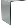 Kyo 50 Inch Tempered Glass Computer Desk, U Shaped, Wide Surface, Smokey By Casagear Home