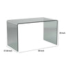 Kyo 50 Inch Tempered Glass Computer Desk U Shaped Wide Surface Smokey By Casagear Home BM304684