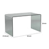 Kyo 50 Inch Tempered Glass Computer Desk, U Shaped, Wide Surface, Smokey By Casagear Home